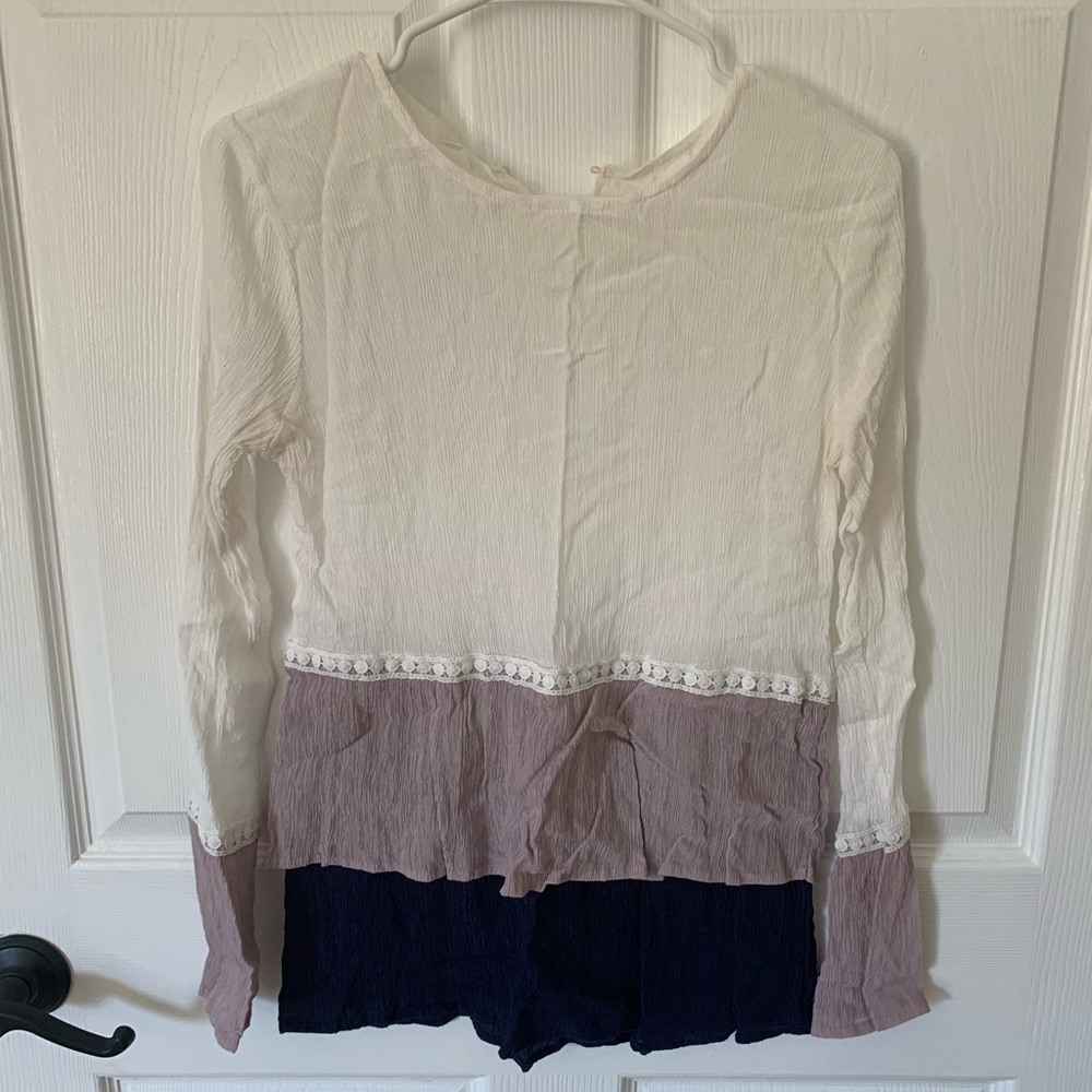 Small Tri-color Shein Blouse